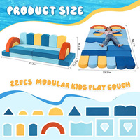 Buntes Würfel-Modulsofa für Kinderspiele - Faltbares Modernes Design Wohnzimmersofa für 4-6 Jahre Alte Kinder - Kreatives Eltern-Kind-Interaktionssofa
