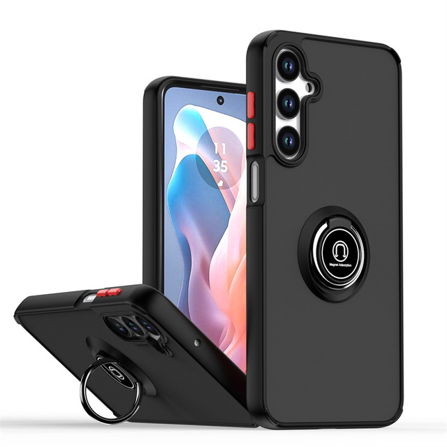 Phone Cases for Samsung Galaxy A07 A17 A06 A16 A36 A56 A15 A25 5G Translucent Matte Ring Kickstand Slim Case Shockproof Cover