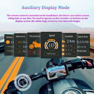 <span class=keywords><strong>Vsys</strong></span> 4.5 ''LCD มอเตอร์ไซค์ Dash CAM กล้อง1080P 3ช่อง140หน้าจอมุมกว้างพร้อม GPS TPMS โหมดจอดรถกล้องมอเตอร์ไซค์ - Product Image 4