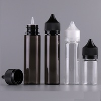 Unique Transparent Black Child & Tamper Proof V2 Fat Chunky 30ml 50ml 60ml 100mL 120ml 2oz 4oz Liquid Clear PET Botella de plástico