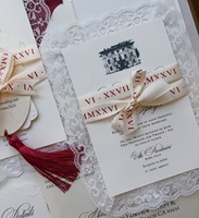 Fournisseur professionnel de cartes d'invitation de mariage, décoration en dentelle de luxe et dorure à chaud