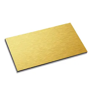 Golden Brushed Aluminum Composite Panel For Interior Decoration 1220x2440 ACP Panel