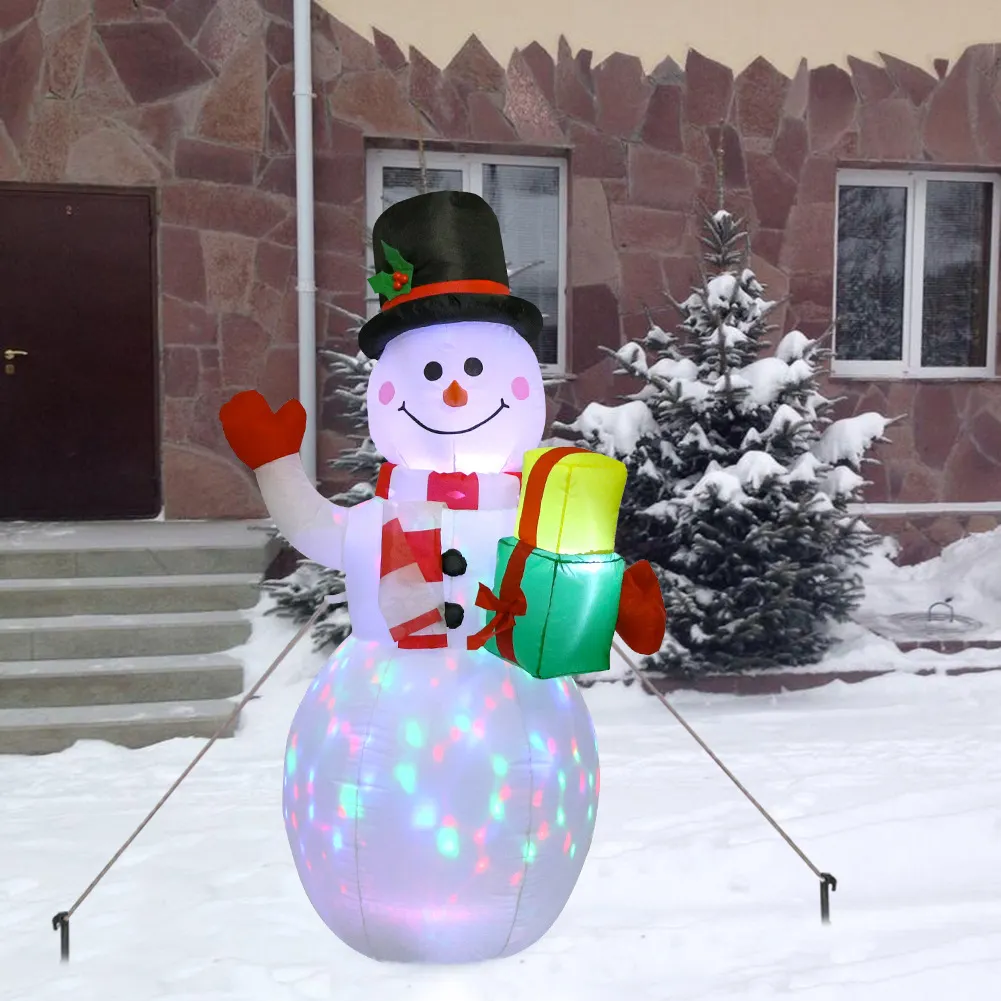 1.5m Giant Inflatable Snowman LED Light Glowing Inflable Outdoor Christmas Party Decorations