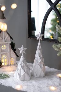 Set <span class=keywords><strong>di</strong></span> 3 Alberi <span class=keywords><strong>di</strong></span> <span class=keywords><strong>Natale</strong></span> Artificiali in Poliresina con <span class=keywords><strong>Stella</strong></span> in Cima, Personalizzabili, Ecologici, con Base Autoportante <span class=keywords><strong>per</strong></span> Uso Interno, Misure S/M/L - Product Image 2