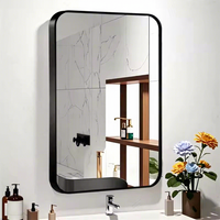 Miroir mural pleine longueur en verre encadré en alliage d'aluminium, design traditionnel, cadre rectangulaire, écologique, pour chambre à coucher