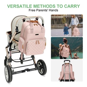 Bolsa de pañales de maternidad de gran capacidad, <span class=keywords><strong>mochila</strong></span> de viaje personalizada para mamá, <span class=keywords><strong>bolso</strong></span> de pañales de lactancia con estación de cambio - Product Image 6