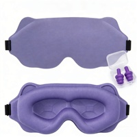Masker Tidur 3D & Penutup Telinga Tanpa Tekanan, Penutup Mata 100% Gelap untuk Pria & Wanita, penutup mata nyaman untuk tidur malam