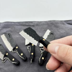 <span class=keywords><strong>Mini</strong></span> couteau droit en acier inoxydable pour chefs, avec manche en caoutchouc et étui de transport en cuir, adapté au camping - Product Image 2