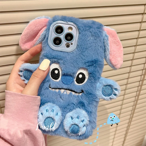 Custodie per telefoni in peluche con punto cartone animato 3D per iPhone 15 14 13 12 11 Pro Max XR XS MAX X <span class=keywords><strong>coppia</strong></span> <span class=keywords><strong>Cover</strong></span> morbida Anti-goccia - Product Image 6