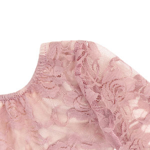 Bebé <span class=keywords><strong>recién</strong></span> <span class=keywords><strong>nacido</strong></span> Niñas <span class=keywords><strong>Mi</strong></span> Primer Cumpleaños Trajes Lindo Pelele de encaje floral de manga larga Ropa sólida para niños - Product Image 4