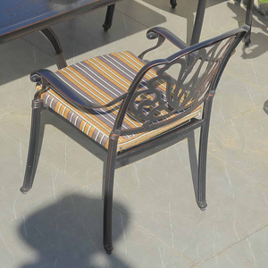 9-Piece European Comfortable Outdoor <b>Dining</b> Garden Set With Cast Aluminum Rectangular Table and 8 <b>Chairs</b> for Hotel & Park Use - Product Image 5