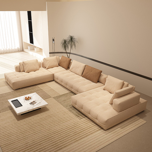 Italian Luxury L Shape Modern <strong>Corner</strong> <strong>Sofa</strong> High-quality Living Room Furniture <strong>Beige</strong> <strong>Corner</strong> Couch Villa Furniture <strong>Sofa</strong> Set - Product Image 5