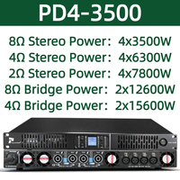 Amplificador de Subwoofer Metálico de 4 Canales Paulkitson PD43500 SiC, 2/4/8 Ohm, 4X6800W, 1U, Clase D Profesional, Audio de Alta Resolución