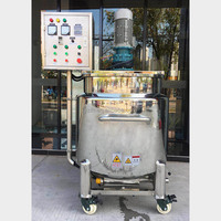 LINHE Réservoir chauffant à double enveloppe avec agitateur pour sirop de sucre brun Bouilloire en acier inoxydable avec roues