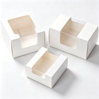 Boîtes à gâteaux personnalisées de luxe en carton recyclable transparent avec fenêtre pour sushis, pain, cupcakes - Emballage de boulangerie en gros