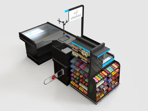 Comptoir de sortie de supermarché en acier de haute qualité Design durable et moderne avec bandes lumineuses à LED - Product Image 4