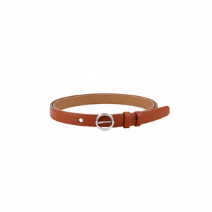 Cinturón de cuero PU con doble anillo en O, 3 cm de ancho, 110 cm de largo, cinturón de moda para mujeres y hombres - Product Image 1