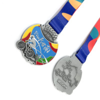 Haute qualité 3D course vélo Sport médailles en métal personnalisé blanc vélo tour cyclisme Triathlon médaille