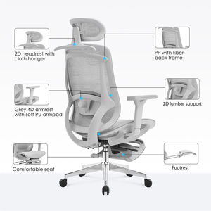Silla Giratoria Ergonómica de Malla para Oficina en Casa con Reposapiés, Conjunto de Escritorio y Silla para Oficina en Casa, Mesa de Oficina - Product Image 3