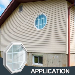 Rejillas para Ventanas de Cobertizo de Aleación de Aluminio Modernas Insonorizadas Octogonales con Montaje Empotrado, Rejilla Blanca para <span class=keywords><strong>Ventana</strong></span> con Vidrio Templado Transparente de Alta Resistencia - Product Image 4