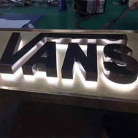 Enseignes commerciales personnalisées en métal 3D rétroéclairées, enseignes lumineuses à LED, lettres en relief pour la publicité murale des restaurants et des devantures de magasins