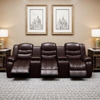 Fauteuil inclinable électrique ergonomique 4+3+2 places pour cinéma, avec doubles consoles et porte-gobelets, canapé inclinable intelligent de haute qualité