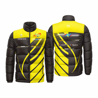 Veste matelassée d'hiver décontractée de grande taille en polyester chaud de haute qualité, personnalisée OEM, sublimation, course automobile F1