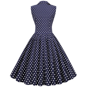 Rétro coton femmes vêtements 2022 shirt sans manches cru robe 1950s 1960s polka points <span class=keywords><strong>pin</strong></span> <span class=keywords><strong>up</strong></span> vêtements - Product Image 6