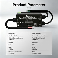 GL-C-812WL Gledopto IP67 Tahan Air ESP32 WLED RGB RGBW Pengontrol Strip LED Piksel 2 Saluran Output DC5-48V 15A