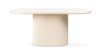 Table à manger ovale moderne en MDF brillant de 180 cm, style crème, facile à nettoyer, idéale pour les restaurants, les hôtels et les salles à manger