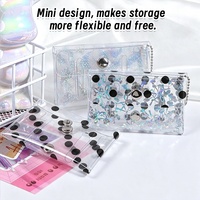 30 pièces Porte-cartes transparent pour femme, petit porte-monnaie, mini pochette double couche, étui pour cartes de crédit, porte-monnaie et pochettes