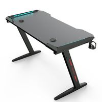 Bureau de jeu Durable Beisijie avec lumières LED RVB Grande table de bureau de jeu d'ordinateur PC en forme de Z pour Gamer