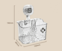 Boîte de rangement murale à ventouse pour salle de bain, support mural sans perçage pour toilettes et meubles de salle de bain