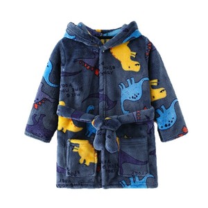 <span class=keywords><strong>Peignoir</strong></span> en flanelle <span class=keywords><strong>de</strong></span> polyester imprimé à manches longues et à capuche pour enfants, automne/hiver, pyjama mignon pour garçons et filles - Product Image 1