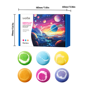 Ensemble <span class=keywords><strong>de</strong></span> 6 boules <span class=keywords><strong>de</strong></span> sel <span class=keywords><strong>de</strong></span> <span class=keywords><strong>bain</strong></span> parfumées Planet, 80g, nettoyage en profondeur, apaisement, relaxation, hydratation du corps, soin nourrissant <span class=keywords><strong>de</strong></span> la peau, fabrication OEM personnalisée - Product Image 6