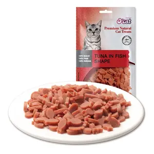 Tonno a forma di pesce snack per gatti carne di pesce cibo per gatti secco naturale di alta qualità dolcetti per gatti biologici all'ingrosso