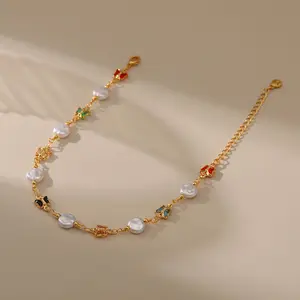 Attractive Designed Charm Beaded Butterfly Anklets Chain Top Selling Customized Fancy Jewelry For Women /