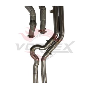Combo Vortex S58 pour G80 M3 G82 M4, Downpipe en acier inoxydable poli miroir, bouclier thermique, X-Pipe résonné double - Product Image 5
