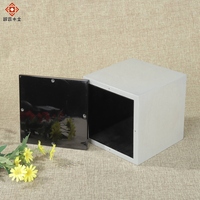 Urne funéraire Highlume pour cendres, en MDF blanc, avec couvercle arrière noir brillant, scellée par vis, personnalisable
