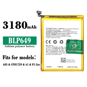 Batería de teléfono móvil BLP649 3180mAh A83 A1 A83T CPH1729 para OPPO A83 A1 A83T /F5 Lite - Product Image 2
