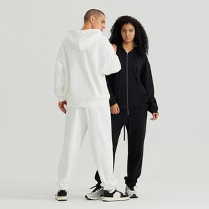 CUSTOM 330g Pure Cotton Terry Drop Shoulder Heart Pattern Sweatshirt Pullover Hoodie <b>Cardigan</b> Cross-border Loose Autumn ODM - Product Image 2