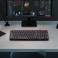 Nouvel arrivage de clavier divisé sans fil 2.4GHz, 86 touches de machine à écrire USB à membrane colorée pour ordinateur et ordinateur portable et bureau