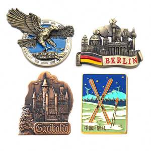 Aimants d'ouvre-bouteille 3D mignons en émail souple, aimants de réfrigérateur personnalisés de haute qualité avec logo en métal, cadeau souvenir de ville - Product Image 2