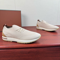 Chaussures de sport de créateur, dessus en chaussette sans couture, fabriqué en tissu tricoté de laine et cachemire de qualité supérieure, style luxueux, unisexe