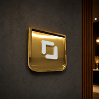Papan Tanda Logo 3D Logam Kustom dari Baja Anti Karat Titanium Brushed untuk Dekorasi Dinding Kantor, Hotel, Perusahaan, Rumah Sakit, Sekolah