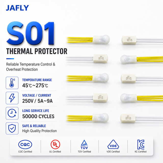 Replace Thermik S01 S06 Button Type Bimetal Thermal Switch 250V Temperature Protector for Pump Power Supply Heater