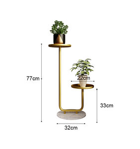 Pulver beschichteter Metall pflanzenst änder Moderner Möbelstil <span class=keywords><strong>2</strong></span> Ebenen Weiß Indoor Outdoor Home Decor Lager regal Blumen ständer - Product Image 3
