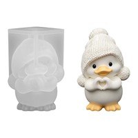 Nouvelles idées : Moule en silicone en forme de canard avec chapeau et cœur, pour bougies parfumées, plâtre et résine DIY fait main