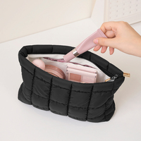 Sac cosmétique à grille à bulles de grande capacité, organiseur de voyage, trousse de maquillage avec fermeture éclair lisse