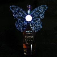 Ailes d'ange papillon en acrylique LED, bâton lumineux RGB LED clignotant pour décoration de bouteille de champagne, idéal pour bar, KTV, hôtel